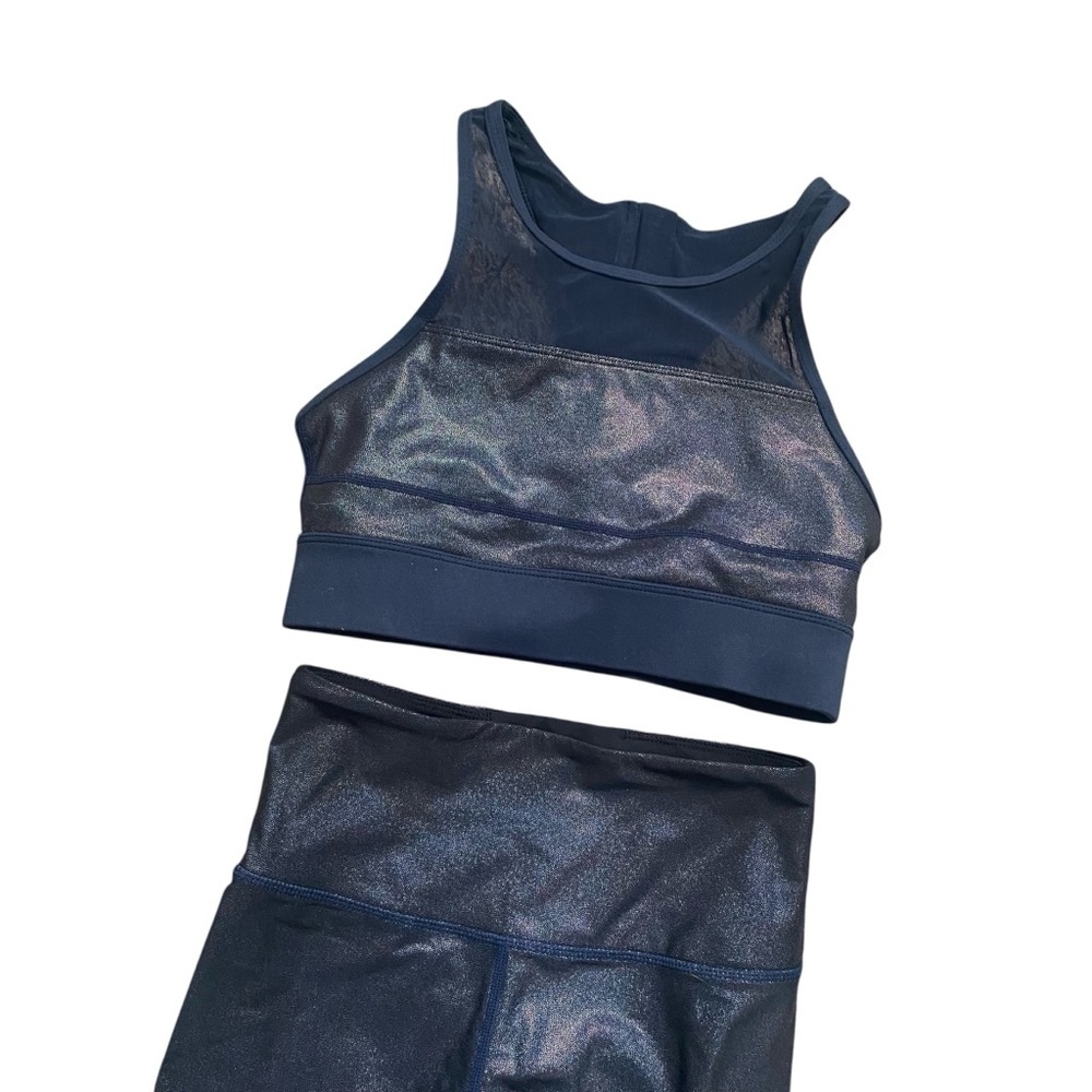 Zyia Active Twilight Blue Shimmer All Star Bra and Legging Set Size XS/2 - Picture 3 of 7